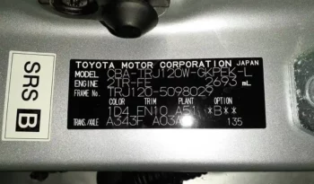 TOYOTA PRADO – LANDCRUISER TX Limited,  YEAR 2007, S/N 274521 complet
